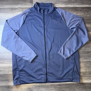 Nike Track Jacket Men 2XL Blue Full Zip Lightweight Performance Dri Fit Training